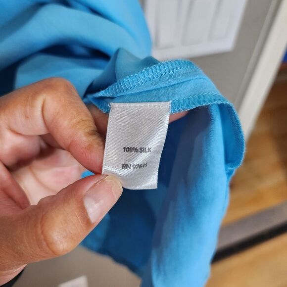 NWT J. Jill Womens Tidal Blue Button Up Shirt - Picture 4 of 6